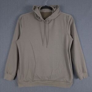 Olivers Apparel Hoodie Mens Medium Taupe Cotton Wool Blend‎ Pullover Sweatshirt